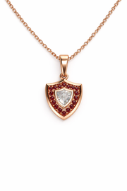 Aggie Shield™ Diamond Garnet 14K Rose Gold Pendant